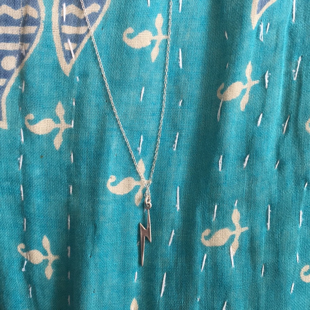 Sterling silver mini lightning bolt necklace